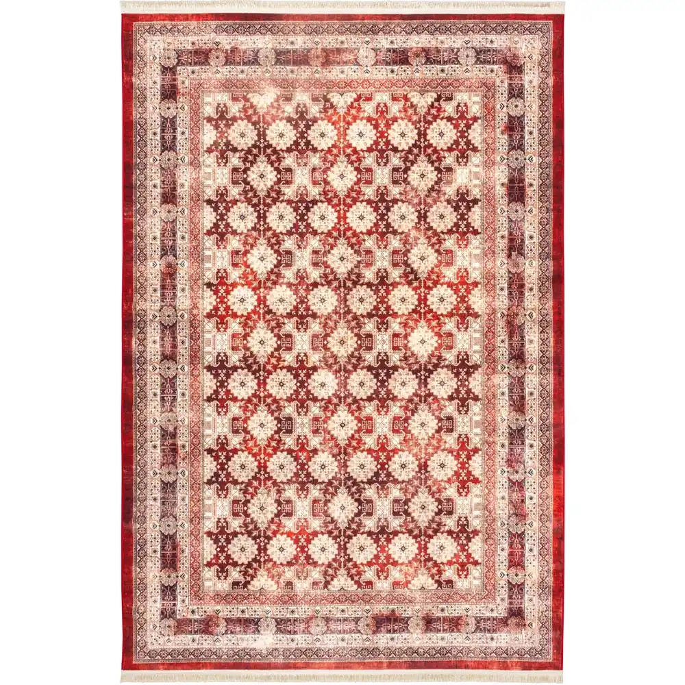 فرش ماشینی سنتی طرح 25cs0240 عنابی 1000 شانه